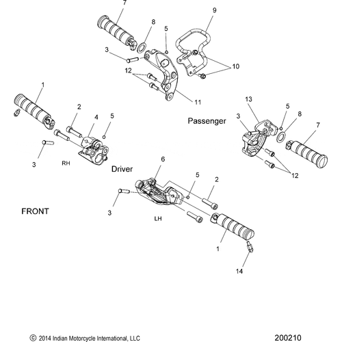 Chassis, Footpegs N18msa00/Msb00 All Options - 2018 Indian Scout 1200 Schematic-26406 OEM Schematic