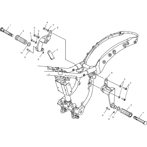 Chassis, Footpegs, Passenger - 2003 Victory Victory Vegas All Options - V03Gb16 Schematic 5763 OEM Schematic