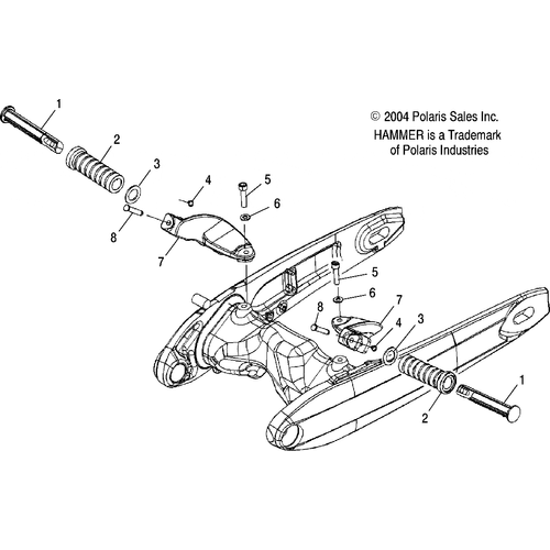 Chassis, Footpegs, Passenger - 2005 Victory Victory Hammer All Options - V05Hb26 Schematic 5407 OEM Schematic