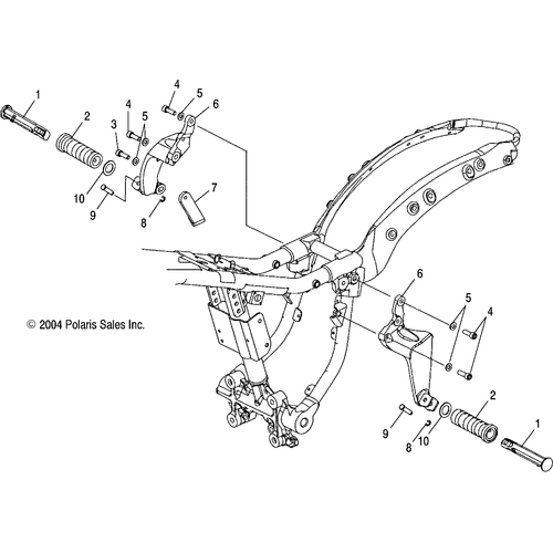 Chassis, Footpegs, Passenger - 2005 Victory Vegas - V05Ab16/Ec16/Gb16 Schematic 5456 OEM Schematic