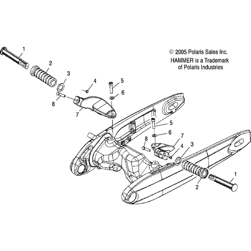 Chassis, Footpegs, Passenger - 2007 Victory Hammer All Options - V07Hb26/Hs26 Schematic 4850 OEM Schematic