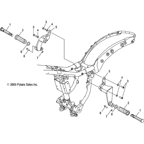Chassis, Footpegs, Passenger - 2007 Victory Vegas/Vegas 8 Ball All Options - V07Ab26/Gb26 Schematic 5001 OEM Schematic