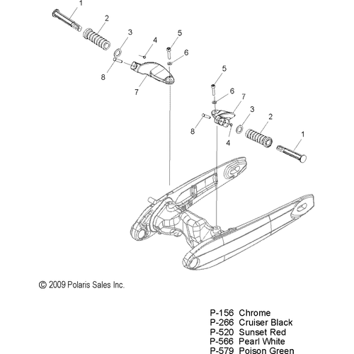Chassis, Footpegs, Passenger - 2010 Victory Jackpot All Options - V10Xb36Dap/Lkp/Xc36Dn Schematic 3995 OEM Schematic
