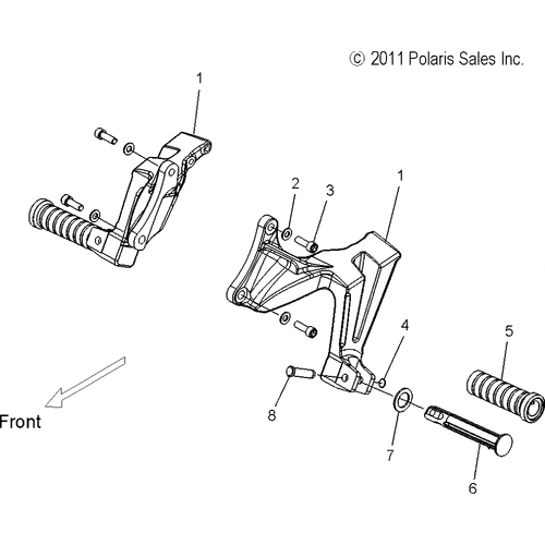 Chassis, Footpegs, Passenger - 2013 Victory Judge All Options - V13Mb36 Schematic 2818 OEM Schematic