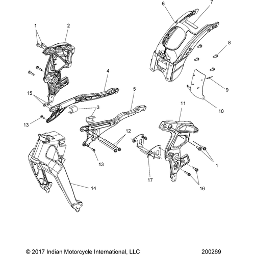 Chassis, Frame All Options - 2019 Indian Scout Bobber Schematic-25510 OEM Schematic
