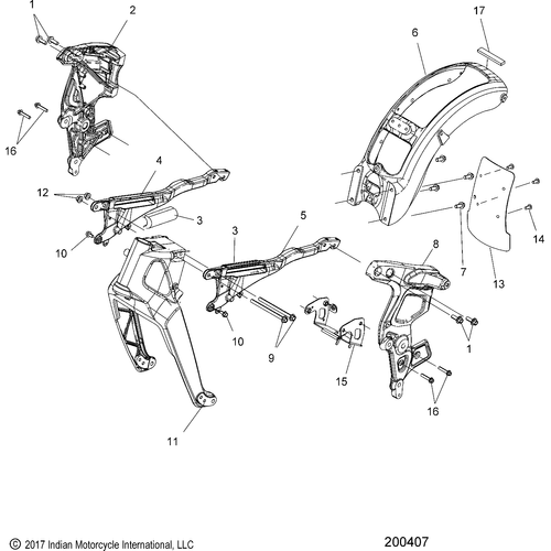 Chassis, Frame All Options - 2021 Indian Scout 1200 Schematic-22670 OEM Schematic