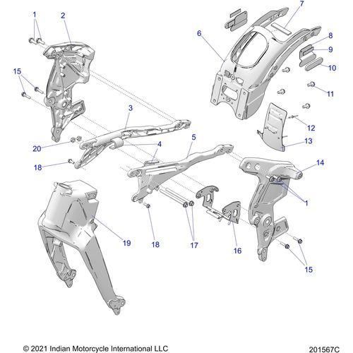 Chassis, Frame All Options - 2022 Indian Scout Rogue Sixty Schematic-20401 OEM Schematic