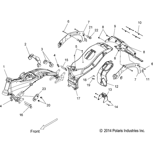 Off Road Express OEM Schematic Chassis, Frame Asm. - 2015 Victory Cross Country 8 Ball All Options - V15Da36 Schematic 1292