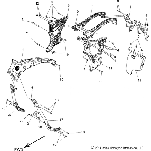 Chassis, Frame Asm. All Options - 2016 Indian Springfield Schematic-27656 OEM Schematic