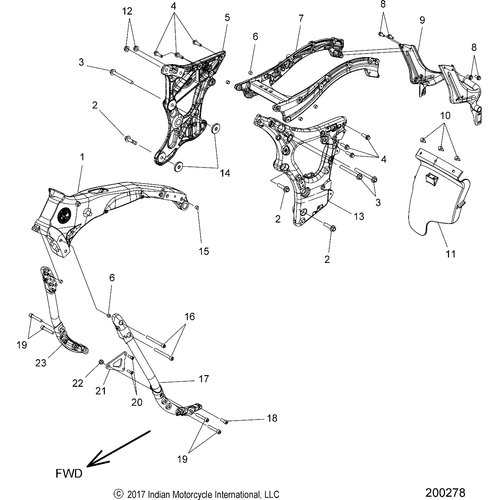 Chassis, Frame Asm. All Options - 2018 Indian Chief Classic/Chief Vintage Schematic-26967 OEM Schematic
