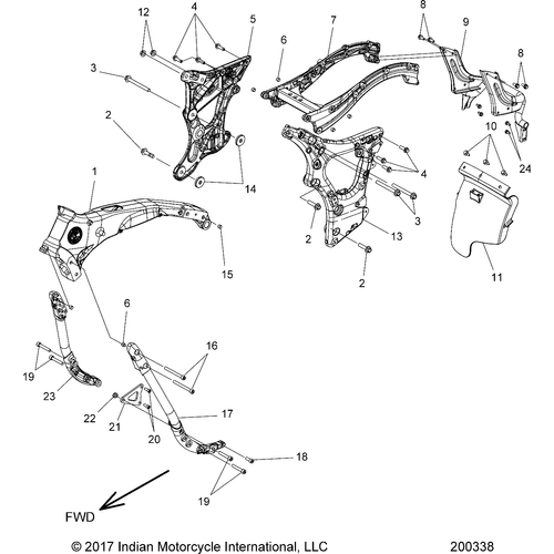 Chassis, Frame Asm. All Options - 2018 Indian Springfield Schematic-26217 OEM Schematic