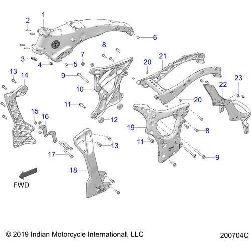 Chassis, Frame Asm. All Options - 2020 Indian Challenger Base/Limited Schematic-25238 OEM Schematic