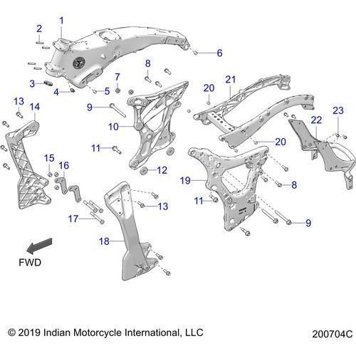 Chassis, Frame Asm. All Options - 2020 Indian Challenger Dark Horse Schematic-25166 OEM Schematic