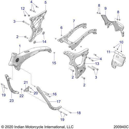 Chassis, Frame Asm. All Options - 2020 Indian Springfield Limited Schematic-23826 OEM Schematic