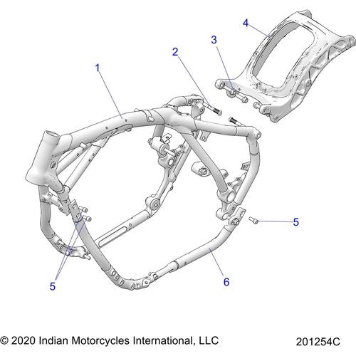 Chassis, Frame Asm. All Options - 2022 Indian Chief Bobber 111 Schematic-21795 OEM Schematic