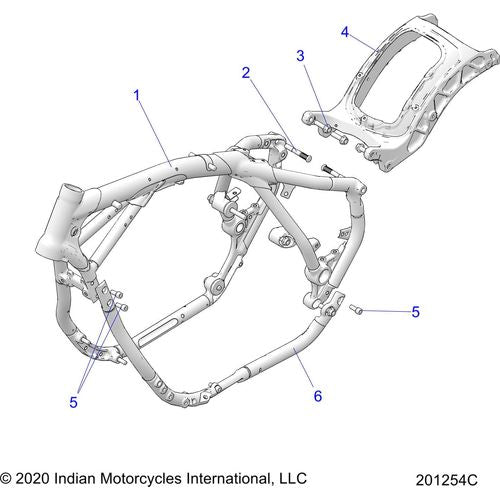 Chassis, Frame Asm. All Options - 2022 Indian Chief Dark Horse 116 Schematic-21671 OEM Schematic
