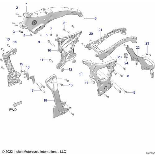 Chassis, Frame Asm. All Options - 2022 Indian Pursuit Limited / Limited Premium Schematic-20966 OEM Schematic