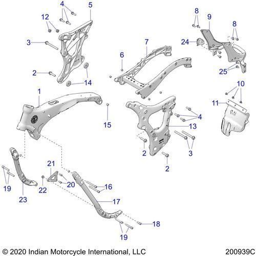 Chassis, Frame Asm. All Options - 2022 Indian Roadmaster Schematic-20879 OEM Schematic