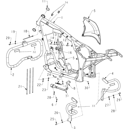 Chassis, Frame & Sidestand All Options - 2013 Indian Chief Classic/Dark Horse/Vintage Schematic-28347 OEM Schematic