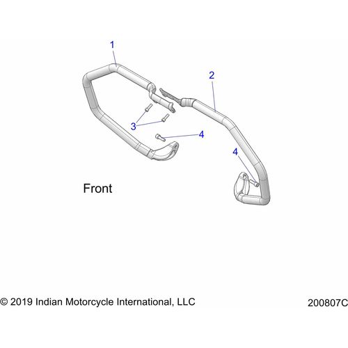 Chassis, Highway Bar/Tip Over Bar All Options - 2021 Indian Roadmaster Dark Horse Schematic-22826 OEM Schematic