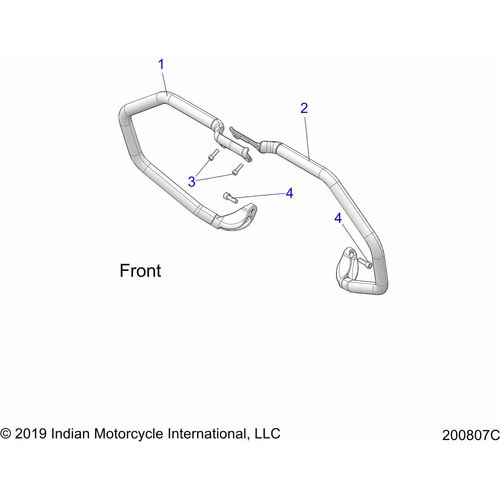 N/A OEM Schematic Chassis, Highway Bar/Tip Over Bar All Options - 2021 Indian Roadmaster Limited Schematic-22744