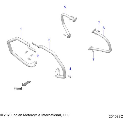 Chassis, Highway Bar/Tip Over Bar All Options - 2021 Indian Roadmaster Schematic-22906 OEM Schematic