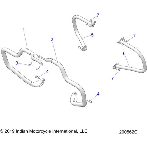N/A OEM Schematic Chassis, Highway Bar/Tip Over Bar All Options - 2021 Indian Springfield 116 Schematic-22359