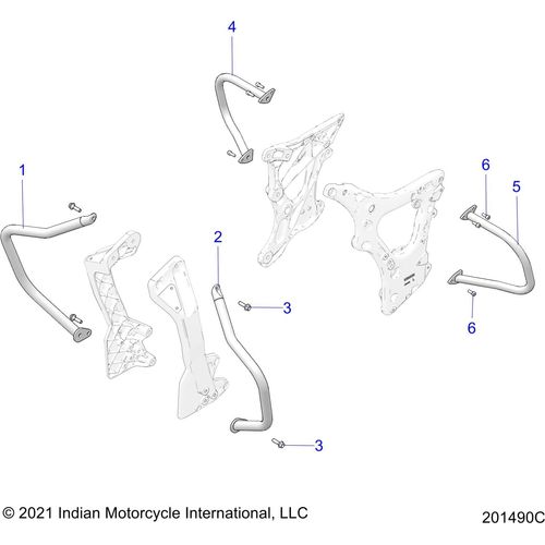 Chassis, Highway Bar/Tip Over Bar All Options - 2022 Indian Pursuit Limited / Limited Premium Schematic-20993 OEM Schematic