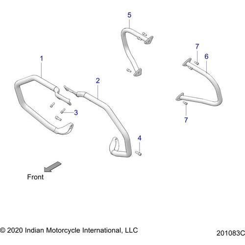 Chassis, Highway Bar/Tip Over Bar All Options - 2022 Indian Roadmaster Schematic-20908 OEM Schematic