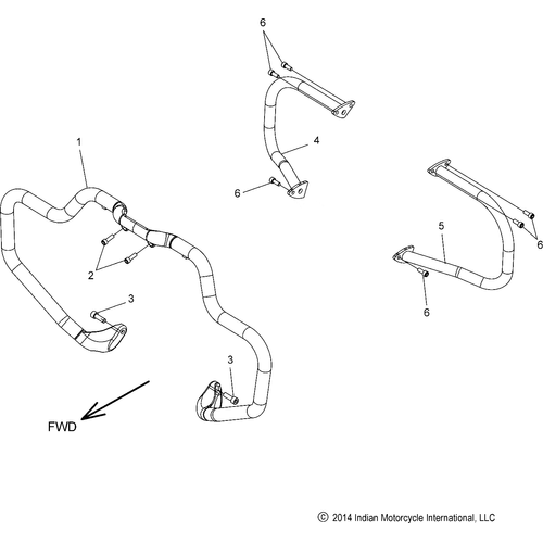Chassis, Highway Bar/Tip Over Bar All Options (49Indianhwaybar15r - 2016 Indian Chieftain/Chieftain Dark Horse/Roadmaster Schematic-27871 OEM Schematic