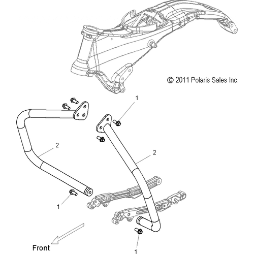 Chassis, Highway Bar, Tube - 2013 Victory Cross Country/Touring All Options - V13Dw36/Tw/Kw/Zw Schematic 2530 OEM Schematic