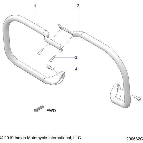 Chassis, Highway Bar, Tube All Options - 2022 Indian Chieftain Dark Horse Schematic-21613 OEM Schematic