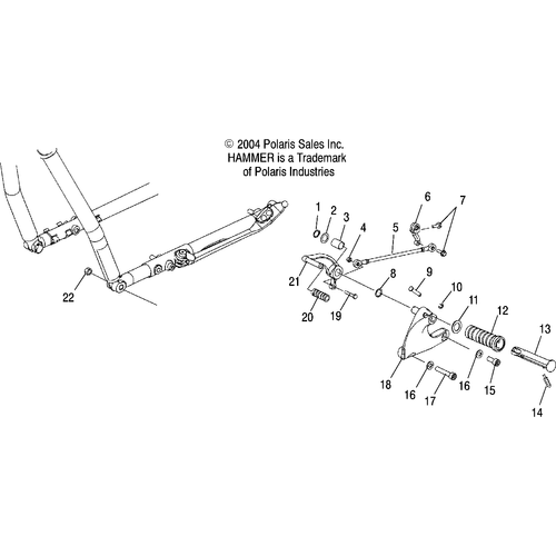 Chassis, L.H. Footpeg/Shifter - 2005 Victory Victory Hammer All Options - V05Hb26 Schematic 5408 OEM Schematic