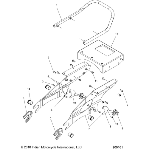 Chassis, Leather Trunk Mounting All Options - 2018 Indian Roadmaster Classic Schematic-26559 OEM Schematic