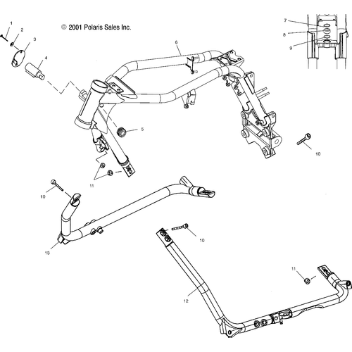Chassis, Main Frame - 2002 Victory Deluxe Cruiser All Options - V02Cd16 Schematic 5813 OEM Schematic