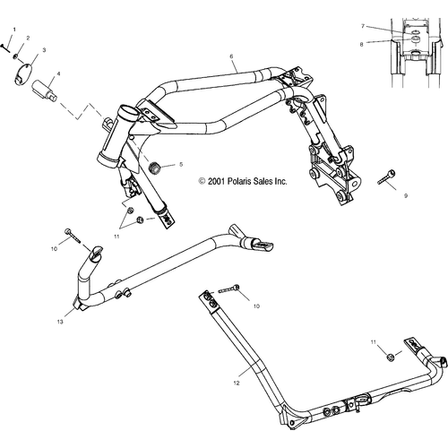 Chassis, Main Frame - 2002 Victory Deluxe Touring Cruiser All Options - V02Td16 Schematic 5864 OEM Schematic