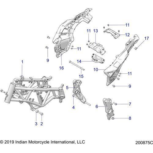 Chassis, Passenger Footpegs - 2019 Indian Ftr 1200 Schematic-25757 OEM Schematic