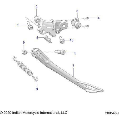 Chassis, Passenger Footpegs - 2019 Indian Ftr 1200 Rally Le Schematic-25705 OEM Schematic