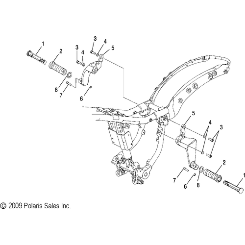 Chassis, Passenger Footpegs And Floorboards - 2012 Victory Kingpin - V12Cb36Np/Npc/Npa Schematic 3308 OEM Schematic