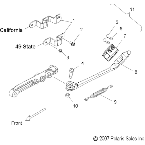 Chassis, Side Stand - 2008 Victory Kingpin/Kingpin 8 Ball/Kingpin Tour All Options - V08Cb26/Cd26/Pb26 Schematic 4671 OEM Schematic