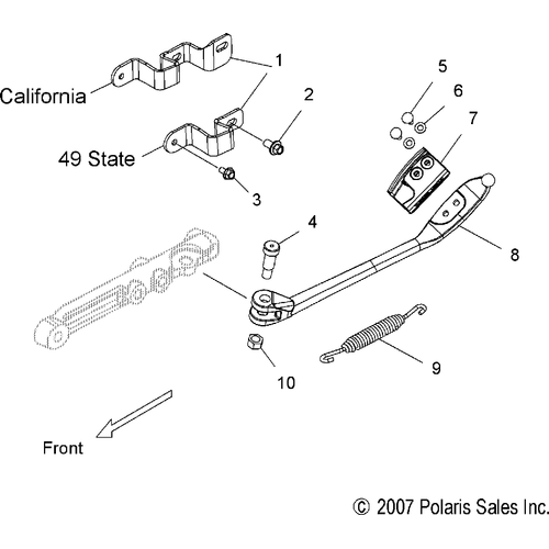 Chassis, Side Stand - 2010 Victory Jackpot All Options - V10Xb36Dap/Lkp/Xc36Dn Schematic 3997 OEM Schematic