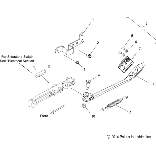 Chassis, Side Stand - 2017 Victory High Ball All Options Schematic 199 OEM Schematic