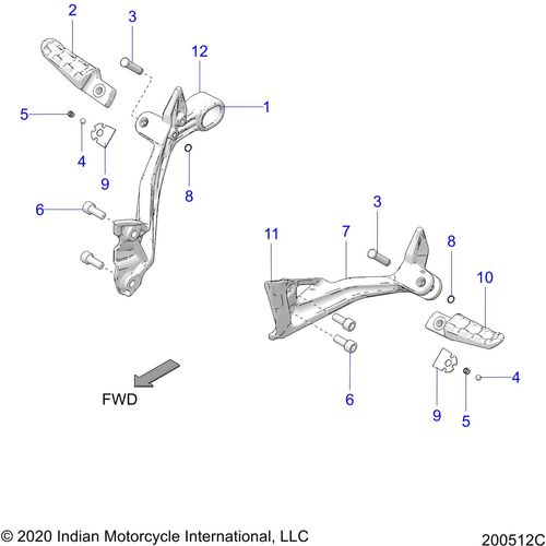 Chassis, Side Stand - 2019 Indian Ftr 1200 Schematic-25758 OEM Schematic