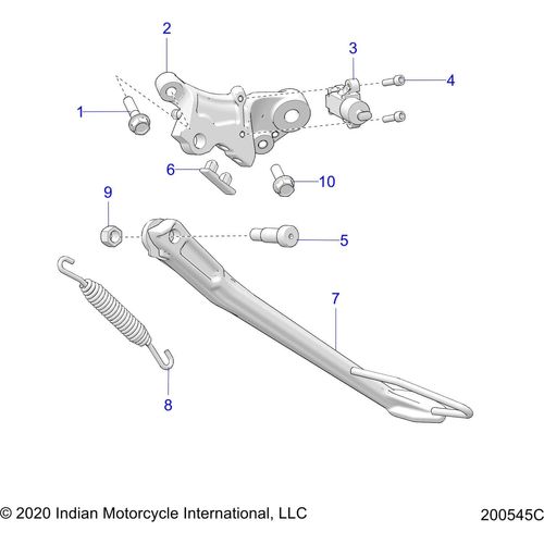 Chassis, Side Stand - 2020 Indian Ftr 1200 Rally Schematic-24452 OEM Schematic