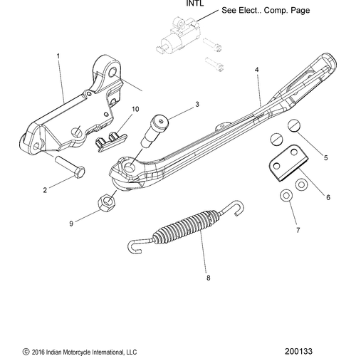 Chassis, Side Stand - 2020 Indian Scout 1200/Anniversary Schematic-24145 OEM Schematic
