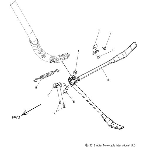 Chassis, Side Stand All Options - 2017 Indian Chieftain Limited/Elite Schematic-27403 OEM Schematic