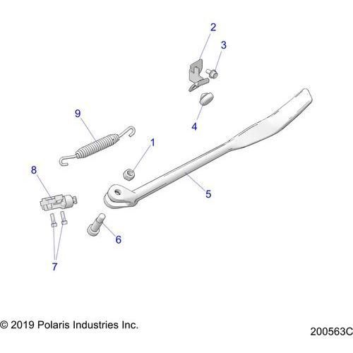 Chassis, Side Stand All Options - 2020 Indian Chieftain Standard Thunder Black Schematic-24687 OEM Schematic