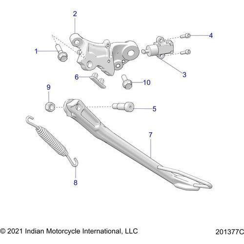 Chassis, Side Stand N22rte25 (201377C) - 2022 Indian Ftr 1200 Schematic-21249 OEM Schematic
