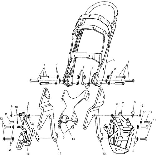 Chassis, Subframe - 2002 Victory Touring Cruiser All Options - V02Tb16 Schematic 5961 OEM Schematic