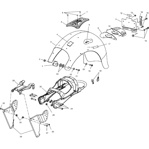 Chassis, Subframe And Rear Fender - 2000 Victory Standard Cruiser - V00Cb15Ld Schematic 8216 OEM Schematic